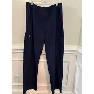Figs Scrub Pants Mens 2XL Navy Blue Medical Drawstring Straight Leg XXL